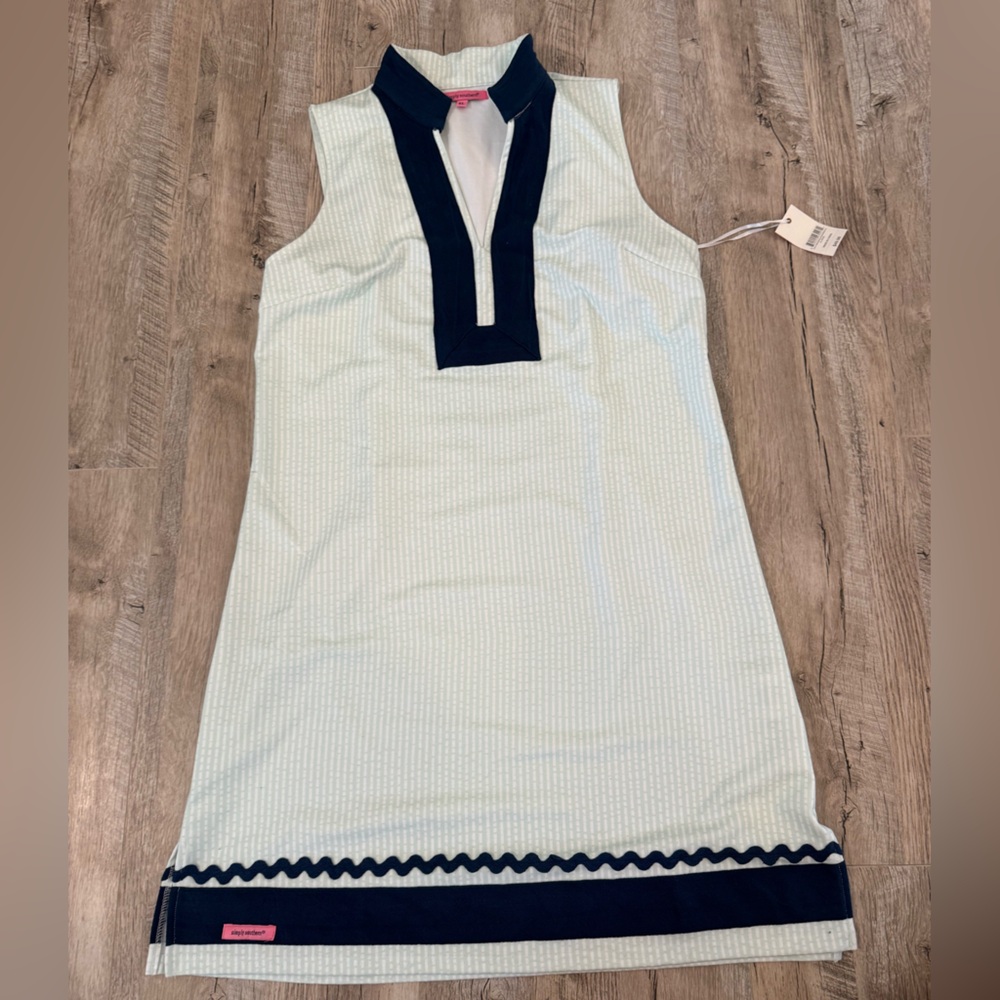 Simply Southern Light Green & Navy Dress